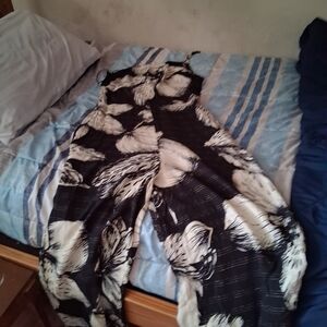 Floral Black and White Jumpsuit